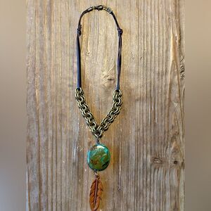 J.Forks Turquoise Pendant Necklace - Texas Artist Made